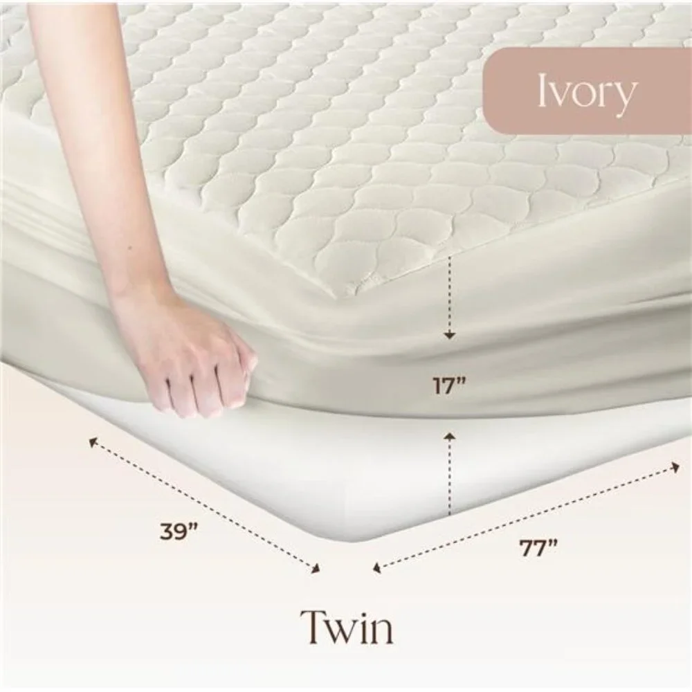 New 100% Cotton Organic Mattress Pad - Breathable, Cooling, Mattress